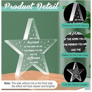 Star Shaped Acrylic Plaque with Inspirational Quote